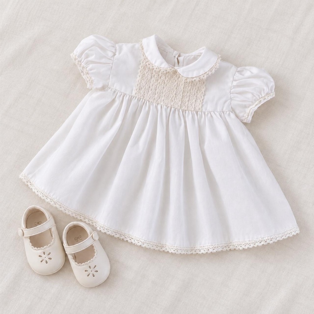 White Lace Baby Dress Vintage white baby dress fits like size 3 month
